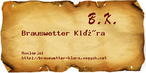 Brauswetter Klára névjegykártya